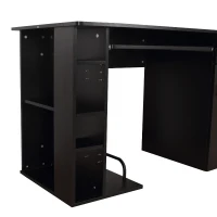 HOMCOM® Schreibtisch Bürotisch aus Holz Computertisch PC Tisch schwarz(m-4)