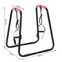 HOMCOM® Dip Ständer Dipstation mit Schlaufen Bauchtrainer(m-2)