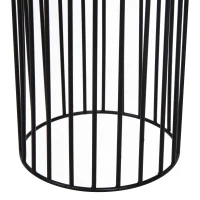 HOMCOM® Tischlampe mit E27 Fassung Tischleuchte Nachttischlampe Metall Schwarz(m-9)