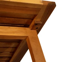 Outsunny® 5 tlg. Sitzgarnitur Gartensitzgruppe Esstischgruppe Gartenmöbel klappbar 1 Tisch + 4 Stühle Akazienholz Teak 100,5 x 82 x 75 cm(m-8)