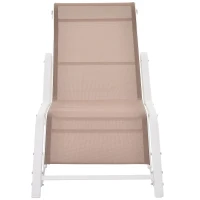 Outsunny® Gartenliege Sonnenliege ergonomisch geschwungen Aluminium Beige(m-4)