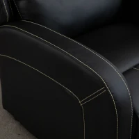 HOMCOM® Relaxsessel Liegesessel | Fernsehsessel | Veganleder | Schwarz | 70 x 93 x 100 cm(m-9)