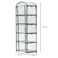 Outsunny® Mini-Gewächshaus Schützt Pflanzen mit Regal für Garten zur Aufzucht Schrägdach(m-3)