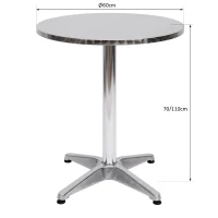 HOMCOM® Bartisch Stehtisch Bistrotisch Partytisch höhenverstellbar 70/110 cm Aluminium(m-2)