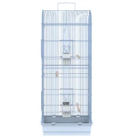 PawHut® Vogelkäfig mit Ständer Vogelvoliere Vogelhaus Metallvoliere für Vögel Weiß(m-5)