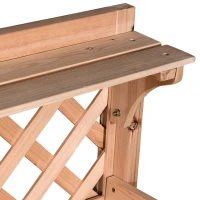 Outsunny® Pflanztisch Gärtnertisch für Garten Terrasse Balkon Blumentisch 2 Stufen mit Schublade Garten Massivholz(m-8)