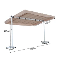 Outsunny® Standmarkise 3,75m x 2.5m Gartenmarkise Alu(m-2)