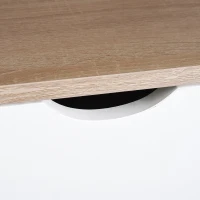 HOMCOM® Computertisch PC-Tisch Arbeitstisch mit Tastaturauszug Schublade Eiche+Weiß 110 x 55 x 76 cm(m-8)