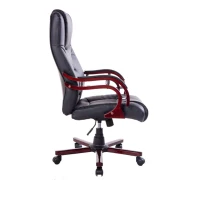 HOMCOM® Chefsessel Kunsterleder Sitzhöhe 45-54 cm Schwarz(m-5)