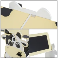 HOMCOM® Kinderschreibtisch Kindermaltisch mit Tafel Kuh(m-5)