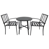 Outsunny® 3-teilige Essgruppe Sitzgruppe Gartenmöbel Set mit 1 Tisch + 2 Stühlen Metall(m-4)