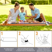 Outsunny® Luftmatraze Aufblasbare Luftbett Kopfkissen Schlafmatte Camping Matraze Pongee(m-6)