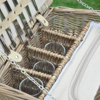 Outsunny® 23tlg. Picknickkorb mit Geschirr Kühlfach 4 Personen(m-7)