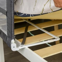 HOMCOM® Bettgitter 150 cm Bettschutzgitter Rausfallsschutz für Sicherheit faltbar Grau(m-11)