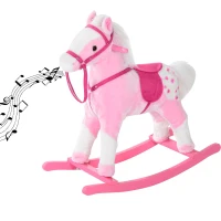 HOMCOM® Schaukelpferd Kinder Schaukeltier Geschenk für Kinder rosa(m-3)