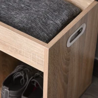 HOMCOM® Schuhbank Sitzbank Sitztruhe Eingangsbereich Diele PU Natur(m-11)