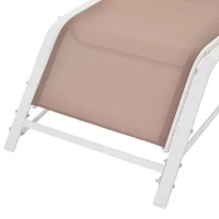 Outsunny® Gartenliege Sonnenliege ergonomisch geschwungen Aluminium Beige(m-9)