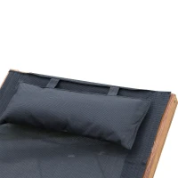 Outsunny® Schaukelstuhl Sonnenliege Holz Lounge schwarz(m-6)