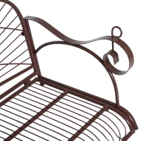 Outsunny Hängebank Schaukel Bank Gartenschaukel mit Ketten, Metall, Braun, 122x58x57cm(m-8)