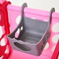 HOMCOM® Einkaufswagen für Kinder Kinderspielzeug Kaufladen Spielzeug Kunststoff Rosa(m-11)