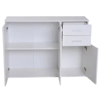 HOMCOM® Kommode Standschrank Sideboard Schubladenkommode Beistellschrank verstellbar Fach mit 2 Schubladen 106 x 35 x 76 cm(m-4)
