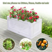 Outsunny® Hochbeet Gartenbeet Pflanzkasten Blumenkasten 2 Muster Abflusslöcher PP Weiß 80 x 40 x 38 cm(m-7)