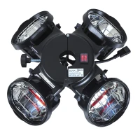 Outsunny Elektrischer Heizstrahler für Sonnenschirme | Infrarotstrahler | Aluminium, Stahl | Schwarz(m-4)