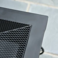 Outsunny® Kaminholzwagen mit Feuerkorb Feuerschale Brennholzregal mit 2 Rädern Metall(m-10)