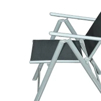 Outsunny Alu Gartenstuhl Campingstuhl Hochlehner Liegestuhl klappbar 7-fach verstellbar(m-2)