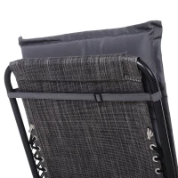 Outsunny® Stuhlauflage Auflage Gartenstuhl Sitzkissen Niederlehner Polster Polyester Grau(m-10)