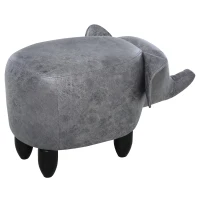 HOMCOM® Hocker für Kinder Kinderhocker Sitzhocker im Tier-Design Elefant Grau(m-6)