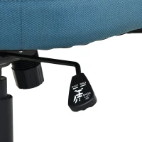 Vinsetto® Chefsessel Bürostuhl Leinen Blau Schwarz(m-9)