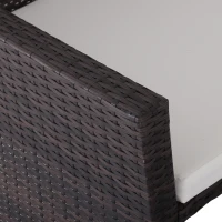 Outsunny® 2-tlg. Gartensofa Gartenmöbel Lounge Gartenset Rattanmöbel Braun Polyrattan 1 x Hocker mit Sonnendach(m-9)