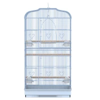 PawHut® Vogelkäfig mit Ständer Vogelvoliere Vogelhaus Metallvoliere für Vögel Weiß(m-4)