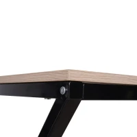 HOMCOM® Schreibtisch Computertisch Laptop Tisch Bürotisch 1 x Ablage Holz + Metall Natur + Schwarz 120 x 60 x 76 cm(m-9)