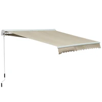 Outsunny® Markise mit Handkurbel Gelenkarmmarkise Sonnenschutz Elektrisch/Manuell Alu(m-3)