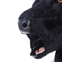 HOMCOM® Tierkopfmaske Bullenkopf Beweglicher Mund Kostüm Polyester Schwarz 59 x 48 x 28 cm(m-7)