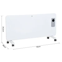 HOMCOM® Heizgerät Elektroheizung Timer mit Fernbedienung 1000/2000W Weiß(m-3)