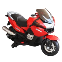 HOMCOM® Kinder-Motorrad Elektrofahrzeuge Motorrad für 3-8-jährige Kinder MP3 3-7 Km/h PP Rot 120×60×65 cm(m-3)