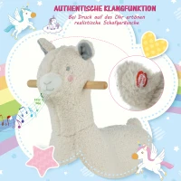HOMCOM® Schaukeltier im Schaf Design Schaukelpferd für Kinder Cremeweiß(m-7)