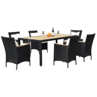 19-tlg. Alu Polyrattan-Set Gartenmöbel Rattan Sitzgruppe Esstischgruppe(m-1)