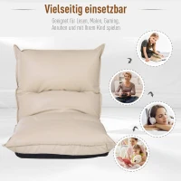 HOMCOM Sitzkissen verstellbare Rückenlehne 55 x 45 x 67 cm Creme(m-6)