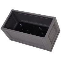 Outsunny® Hochbeet Gartenbeet Pflanzkasten Blumenkasten 2 Muster Abflusslöcher PP Kaffee 60 x 30 x 29 cm(m-8)