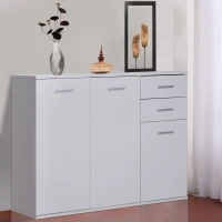HOMCOM® Kommode Standschrank Sideboard Schubladenkommode Beistellschrank verstellbar Fach mit 2 Schubladen 106 x 35 x 76 cm(m-1)