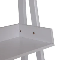 HOMCOM® Standregal Stufenregal Bücherregal Leiterregal mit Schrank 3 x Fach 1 x Schrank Holz Weiß 65 x 40 x 180 cm(m-8)