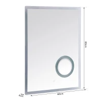 kleankin® LED Badspiegel Badezimmerspiegel Beleuchtung 65W 80x60cm(m-2)