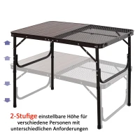 Outsunny® Campingtisch Klapptisch Picknicktisch 2-stufig höhenverstellbar Alu-Legierung(m-5)