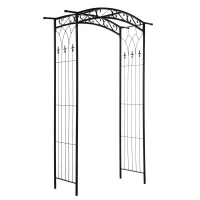 Outsunny® Pflanzbogen Torbogen Rankgitter Rosenbogen Garten Wetterfest H212 cm Metall(m-4)