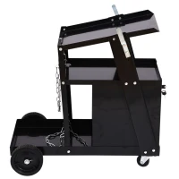 DURHAND® Schweißwagen Wagen für Schweißgeräte 4 Schubladenfächer Schwarz(m-7)