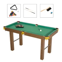 HOMCOM® Billardtisch Mini Billard Tisch Pool mit Kugeln Zubehör 123,5x66,5cm(m-2)